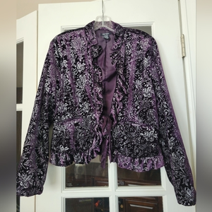 Bob Mackie Studio‎ purple velvet short jacket size 8